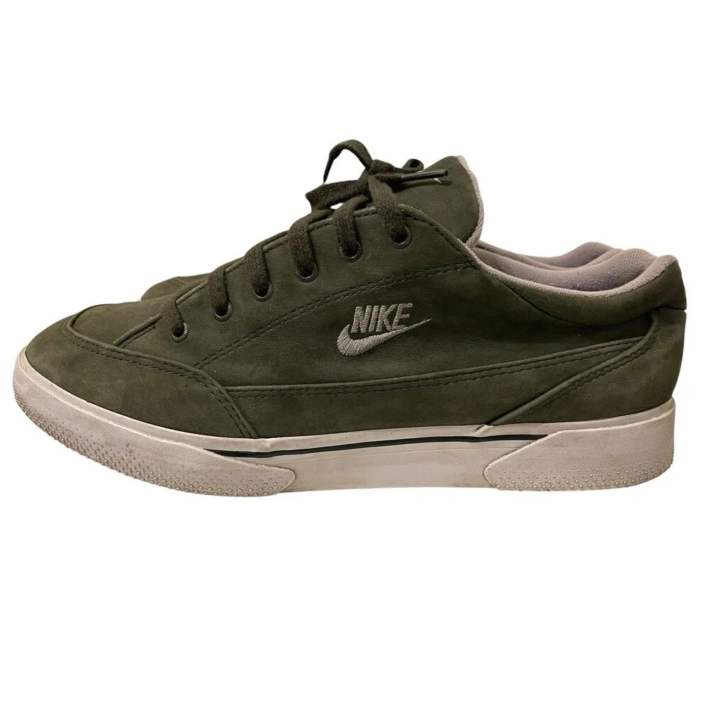 RARE Vintage Nike 1997 GTS Canvas Green Tennis Skate Shoes Sneakers Size 12 USA
